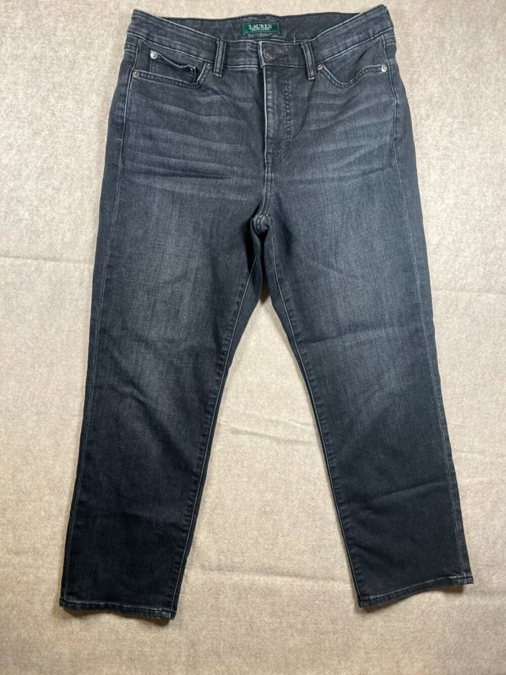 LRL Ralph Lauren Jeans Co Classic Straight Black Wash Denim Women's Size 10
